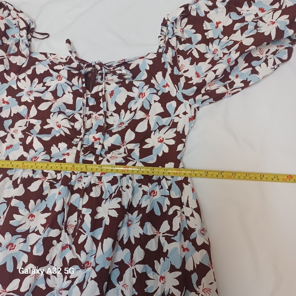 New Free Assembly Size M Floral Brown and White Dress - Picture 12 of 15